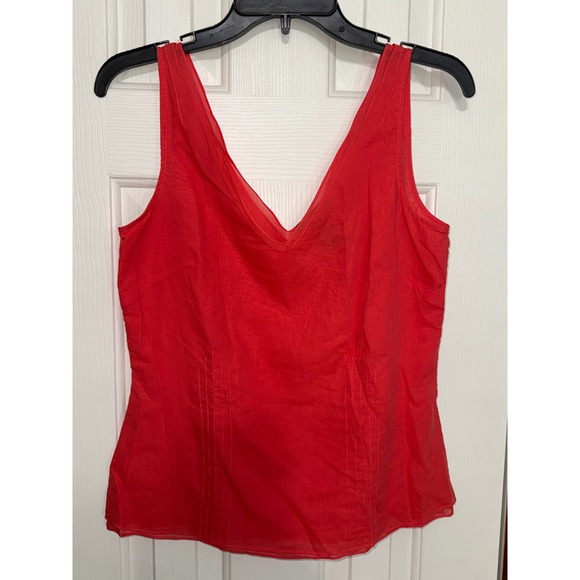 Eddie Bauer Silk Blend Tank Top V-Neck Sleeveless Casual Blouse‎ Red Size M - Picture 1 of 4